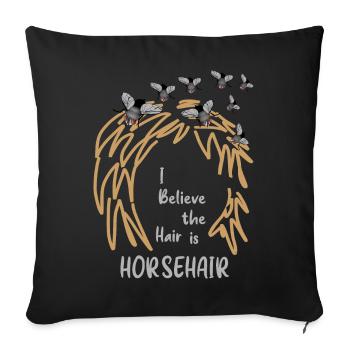 I think the hair is horse hair. - Sofa pillowcase 17,3'' x 17,3'' (45 x 45 cm) - black - Front