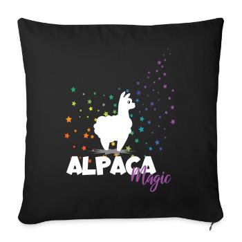 Alpaga Magic Alpaga Rainbow Stars Alpaga - Housse de coussin décorative 45 x 45 cm - noir - Devant