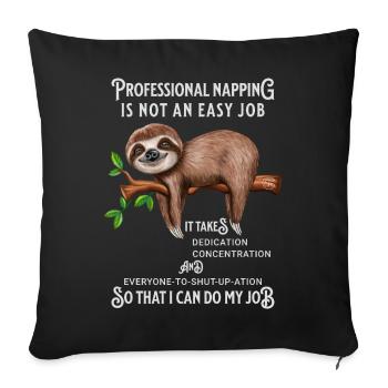 Paresseux Drôle en disant Humour de bureau - Housse de coussin décorative 45 x 45 cm - noir - Devant
