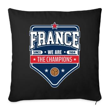 Französischer Fußballmeister | Neuer Emblem-Stil - Sofakissenbezug 45 x 45 cm - Schwarz - Vorne