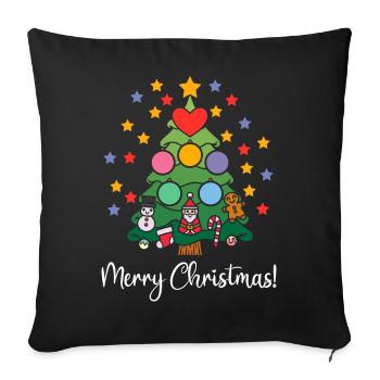 Joyeux Noël Noël Étoiles de Noël - Housse de coussin décorative 45 x 45 cm - noir - Devant