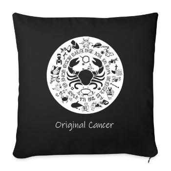Zodiac sign Cancer 001 white - Sofa pillowcase 17,3'' x 17,3'' (45 x 45 cm) - black - Front