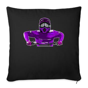 Motocross / Enduro / Freestyle mx / Dirtbike retro - Sofa pillowcase 17,3'' x 17,3'' (45 x 45 cm) - black - Front