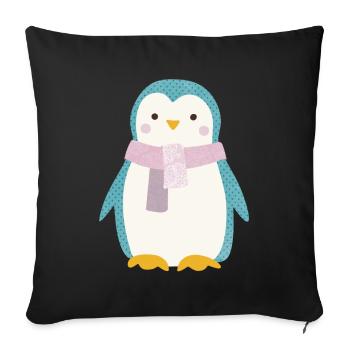 Penguin Dots Scandinavian Nursery Kids - Sofa pillowcase 17,3'' x 17,3'' (45 x 45 cm) - black - Front
