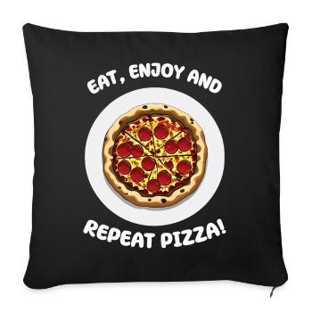 Pizza - Housse de coussin décorative 45 x 45 cm - noir - Devant