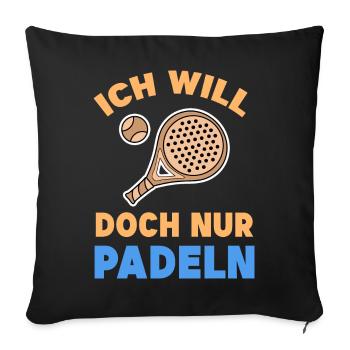 Spieler Schläger Turnier Statement Sportart Bälle - Sofakissenbezug 45 x 45 cm - Schwarz - Vorne