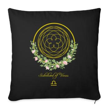 SISTERHOOD OF VENUS - Zodiac sign Libra - Sofa pillowcase 17,3'' x 17,3'' (45 x 45 cm) - black - Front
