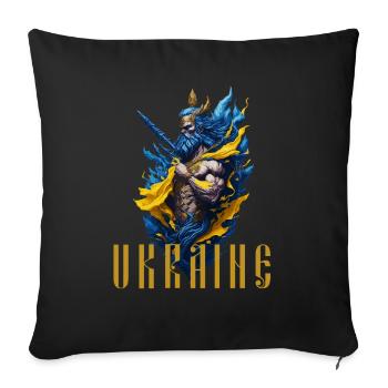 Ukraine Warrior Stop War - Sofa pillowcase 17,3'' x 17,3'' (45 x 45 cm) - black - Front