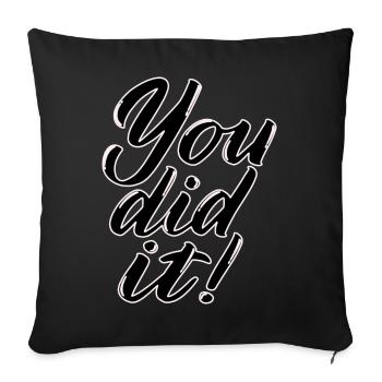 T-shirt with slogan - Sofa pillowcase 17,3'' x 17,3'' (45 x 45 cm) - black - Front