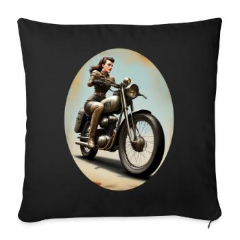 Motorcycle bride - Sofa pillowcase 17,3'' x 17,3'' (45 x 45 cm) - black - Front