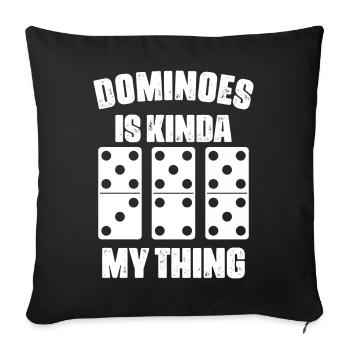 Domino game design - Sofa pillowcase 17,3'' x 17,3'' (45 x 45 cm) - black - Front