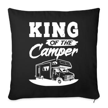 King of The Camper - Sofakissenbezug 45 x 45 cm - Schwarz - Vorne