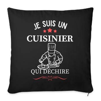 Cook Who Tears - Sofa pillowcase 17,3'' x 17,3'' (45 x 45 cm) - black - Front