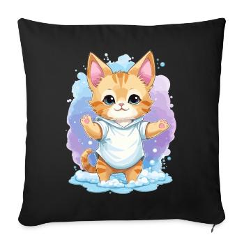 Cute Baby Cat - Sofa pillowcase 17,3'' x 17,3'' (45 x 45 cm) - black - Front