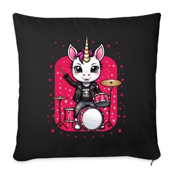 Punk Rock Unicorn - Sofa pillowcase 17,3'' x 17,3'' (45 x 45 cm) - black - Front