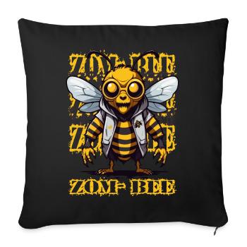 Abeille zombie - Housse de coussin décorative 45 x 45 cm - noir - Devant