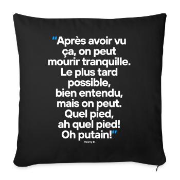 Citation célèbre commentateur / footballeur - Housse de coussin décorative 45 x 45 cm - noir - Devant