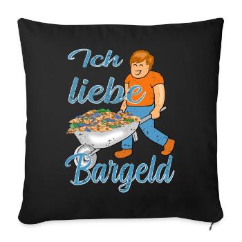 Bargeld Geld - Sofakissenbezug 45 x 45 cm - Schwarz - Vorne