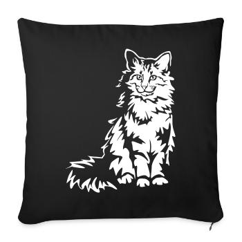 Norwegian Forest Cat "Black Edition" - Sofa pillowcase 17,3'' x 17,3'' (45 x 45 cm) - black - Front