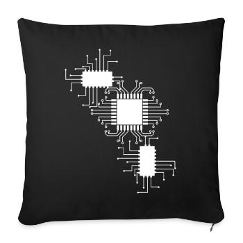 Circuit Net Art - Housse de coussin décorative 45 x 45 cm - noir - Devant