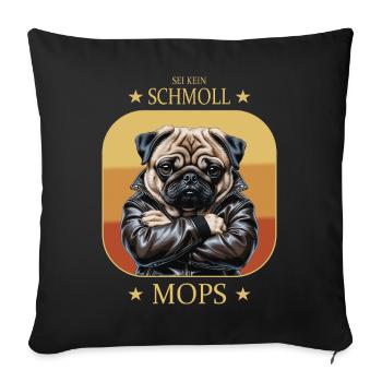 Carlin boudeur - Housse de coussin décorative 45 x 45 cm - noir - Devant