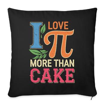 J’aime Pi Plus que le gâteau - Housse de coussin décorative 45 x 45 cm - noir - Devant