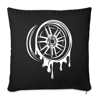 Jante d’accord fondante – Style goutte à goutte - Housse de coussin décorative 45 x 45 cm - noir - Devant