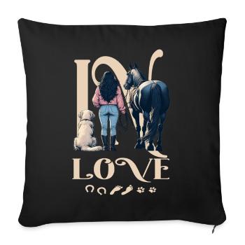 Les chevaux aiment - Housse de coussin décorative 45 x 45 cm - noir - Devant