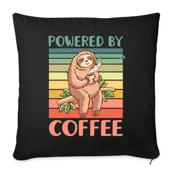 Coffee Sloth - Sofa pillowcase 17,3'' x 17,3'' (45 x 45 cm) - black - Front