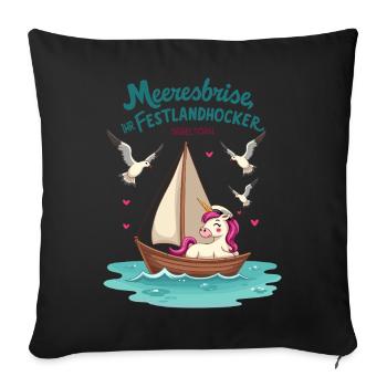 Sail unicorn ahoy ! - Sofa pillowcase 17,3'' x 17,3'' (45 x 45 cm) - black - Front