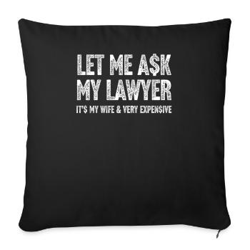 Avocat humoristique femme citation T-Shirt - Housse de coussin décorative 45 x 45 cm - noir - Devant