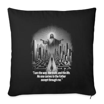 Paysage urbain futuriste avec citation inspirante - Housse de coussin décorative 45 x 45 cm - noir - Devant