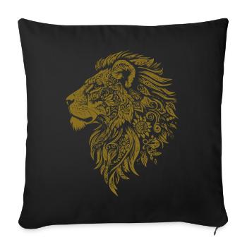Lion Mandala Face Lion Head Tribal - Sofa pillowcase 17,3'' x 17,3'' (45 x 45 cm) - black - Front