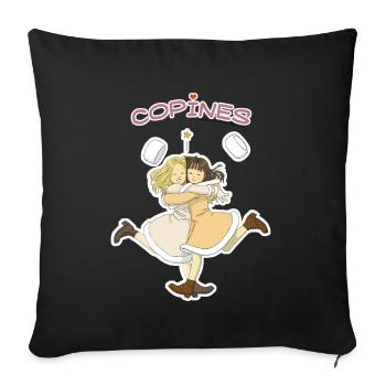 Les copines - Housse de coussin décorative 45 x 45 cm - noir - Devant