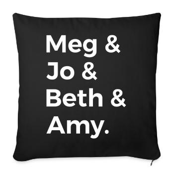 Personnages de Little Women I - Housse de coussin décorative 45 x 45 cm - noir - Devant