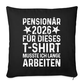 Retraité 2026 - Rente Retraite Retraite - Housse de coussin décorative 45 x 45 cm - noir - Devant
