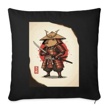 Anthropomorphe Ratten-Samurai in Rüstung - Sofakissenbezug 45 x 45 cm - Schwarz - Vorne