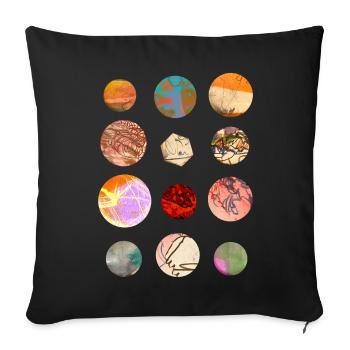 Marbles and planets - Sofa pillowcase 17,3'' x 17,3'' (45 x 45 cm) - black - Front