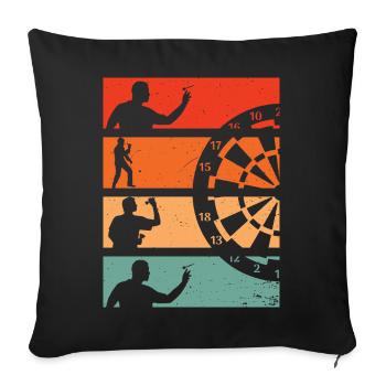 Fléchettes Sport Rétro Dartpfeil - Housse de coussin décorative 45 x 45 cm - noir - Devant