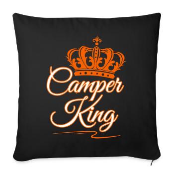 Camping-car King - Housse de coussin décorative 45 x 45 cm - noir - Devant