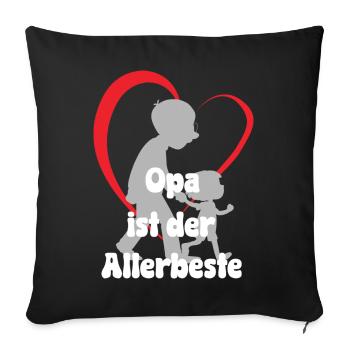 Grandpa is the very best grandpa with grandson - Sofa pillowcase 17,3'' x 17,3'' (45 x 45 cm) - black - Front