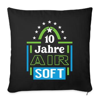 Airsoft Anniversary 10 Years Coach Player Jubi - Sofa pillowcase 17,3'' x 17,3'' (45 x 45 cm) - black - Front