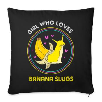 banana snail - Sofa pillowcase 17,3'' x 17,3'' (45 x 45 cm) - black - Front