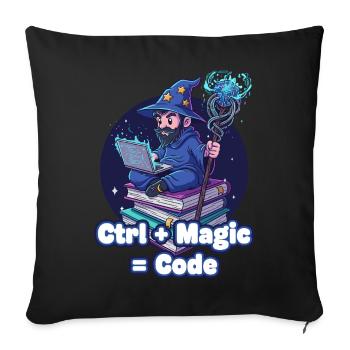 Ctrl Magic Code Wizard - Sofa pillowcase 17,3'' x 17,3'' (45 x 45 cm) - black - Front