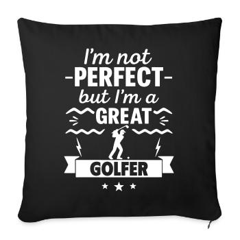 Je ne suis pas parfait mais je suis un grand golfeur - Housse de coussin décorative 45 x 45 cm - noir - Devant