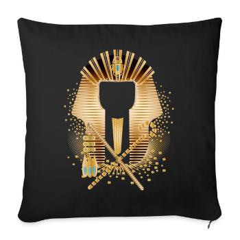 Représentation artistique d’un masque égyptien - Housse de coussin décorative 45 x 45 cm - noir - Devant