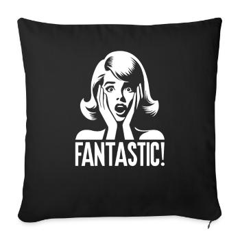 Rétro Pop Art Surprise Fantastique - Housse de coussin décorative 45 x 45 cm - noir - Devant