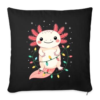 Axolotl Weihnachten Weihnachtspullover lustig süß - Sofakissenbezug 45 x 45 cm - Schwarz - Vorne