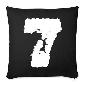 7 Number Seven - Sofa pillowcase 17,3'' x 17,3'' (45 x 45 cm) - black - Front