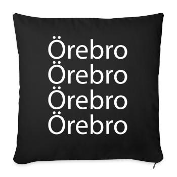 Örebro Typography in Repeated Lines - Sofa pillowcase 17,3'' x 17,3'' (45 x 45 cm) - black - Front